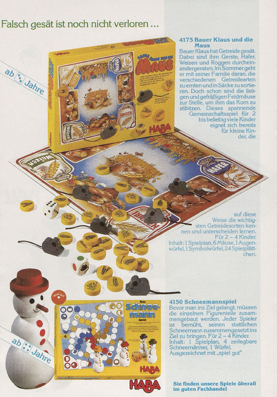 HABA Holzspielwaren Prospekt 1989