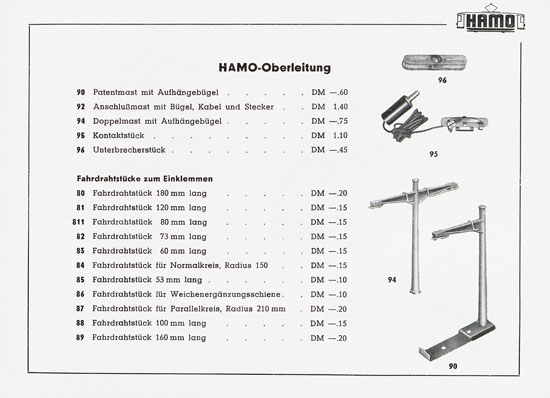 Hamo Katalog Strassenbahn 1956