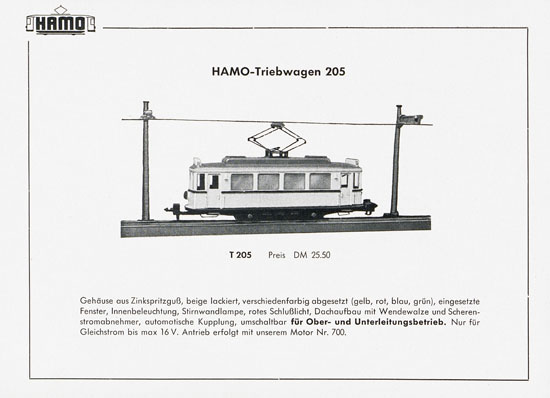 Hamo Katalog Strassenbahn 1957