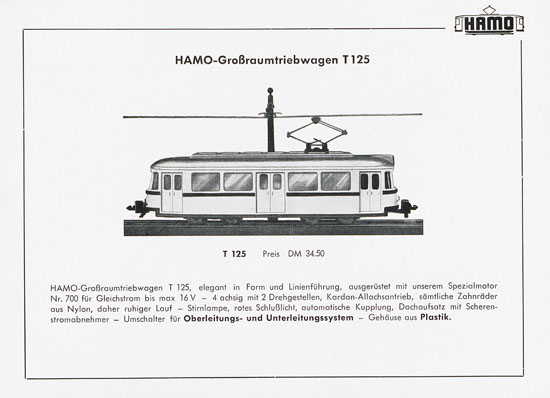 Hamo Katalog Strassenbahn 1957