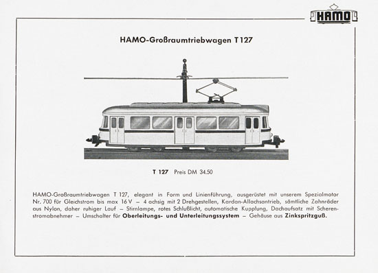 Hamo Katalog Strassenbahn 1957