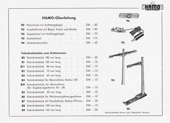 Hamo Katalog Strassenbahn 1957