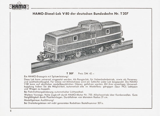 Hamo Katalog Strassenbahn 1959