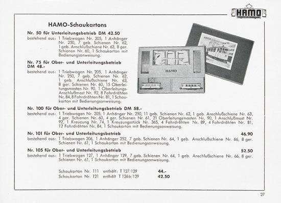 Hamo Katalog Strassenbahn 1959