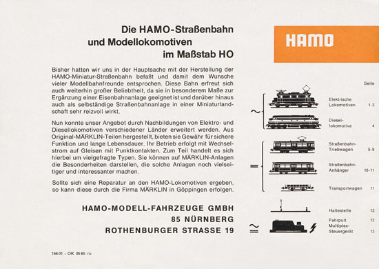 Hamo Katalog 1965-1966