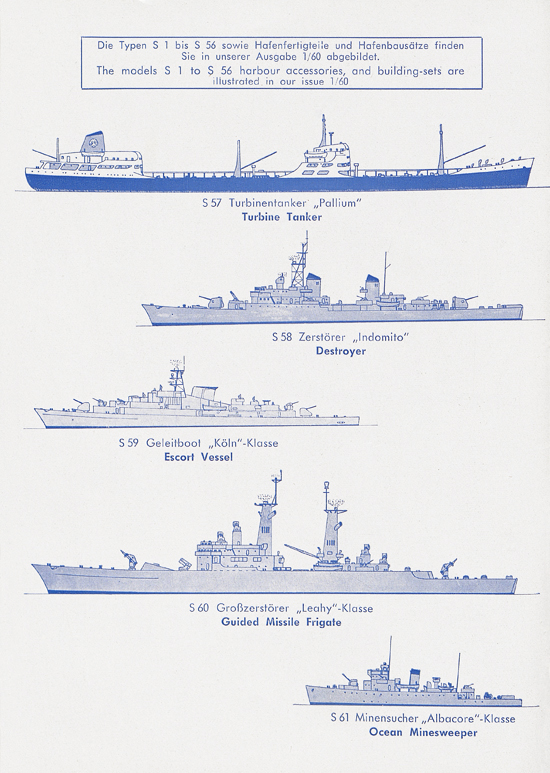 Hansa-Modelle Schiffsmodelle und Hafenbausatz Katalog 1963