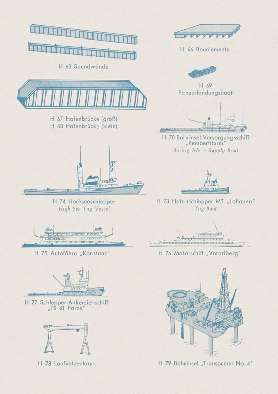 Hansa-Modelle Schiffsmodelle Katalog 1980