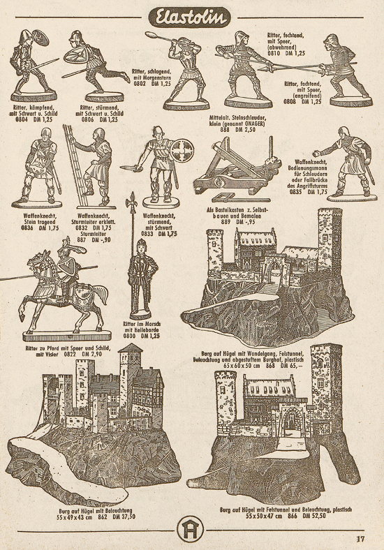 Hausser Spiele und Elastolin Figuren 1957