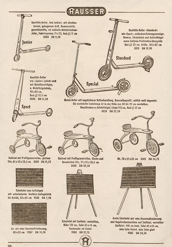 Hausser Spiele und Elastolin Figuren 1957