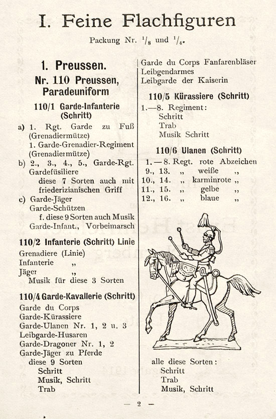 Heinrichsen Zinnfiguren Katalog 1914