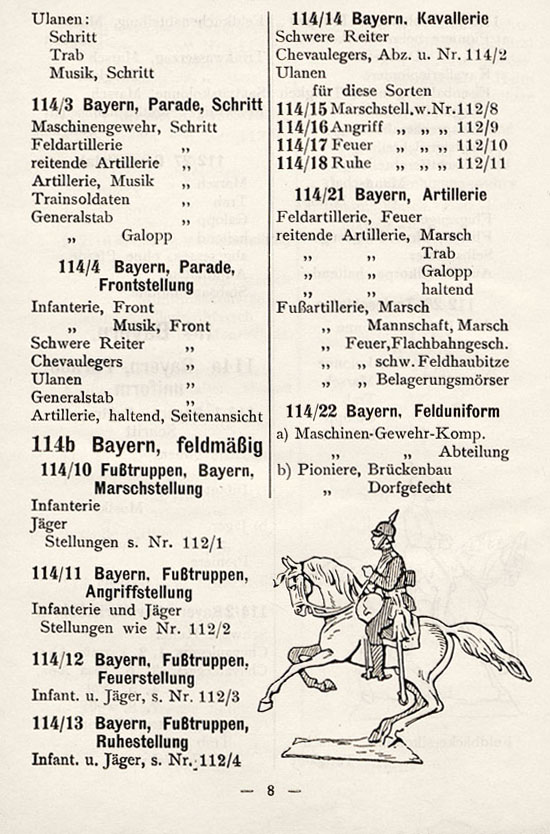 Heinrichsen Zinnfiguren Katalog 1914