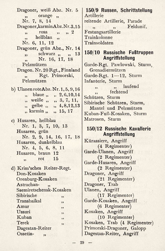 Heinrichsen Zinnfiguren Katalog 1914