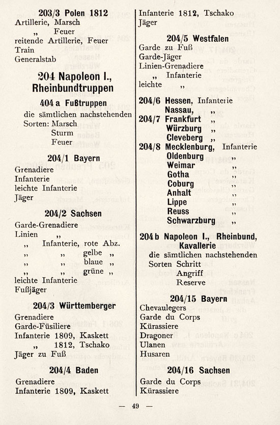 Heinrichsen Zinnfiguren Katalog 1914