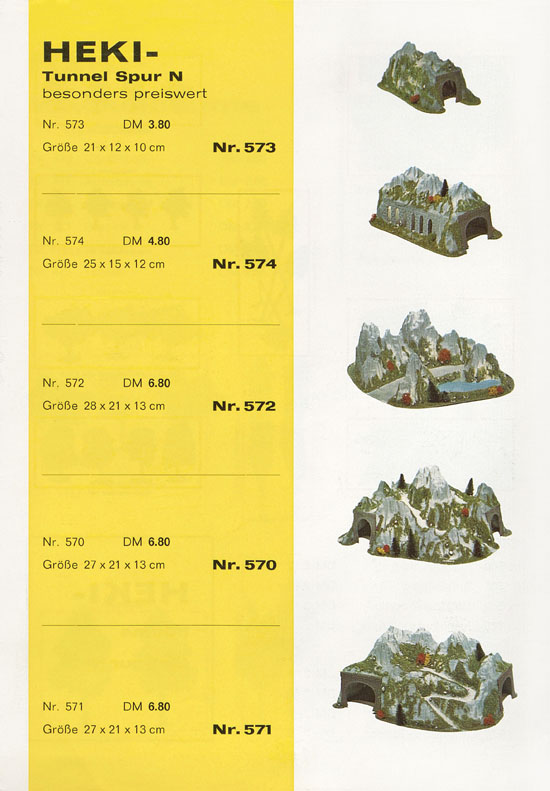 HEKI Prospekt mit Neuheiten 1975