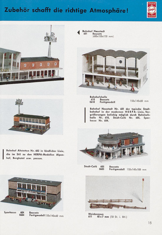 Herpa Modelle Katalog 1970