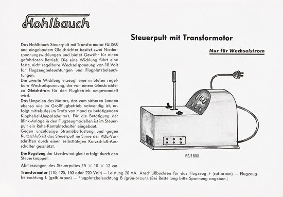 Albert Hohlbauch Katalog 1954