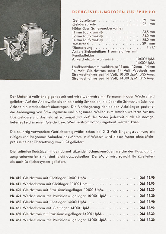 Albert Hohlbauch Katalog Modellbahn Erzeugnisse 1955