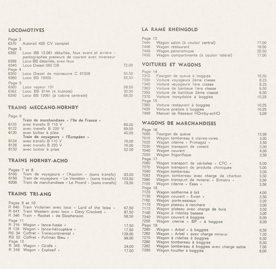 Hornby-AcH0 catalogue 1965-1966