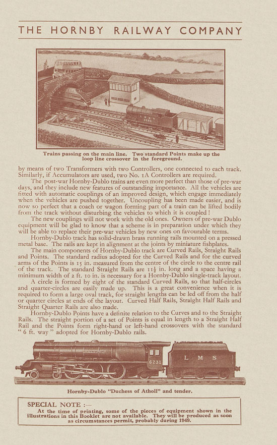 Hornby Railway Company brochure 1948