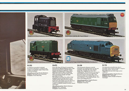 Hornby 00 Scale Model catalogue 1977