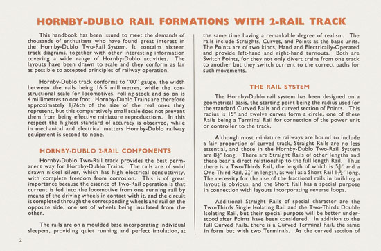 Hornby Dublo Handbook 2-Rail Track 1962