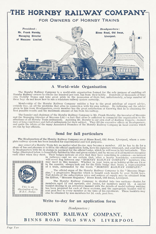 Hornby Trains catalog 1929