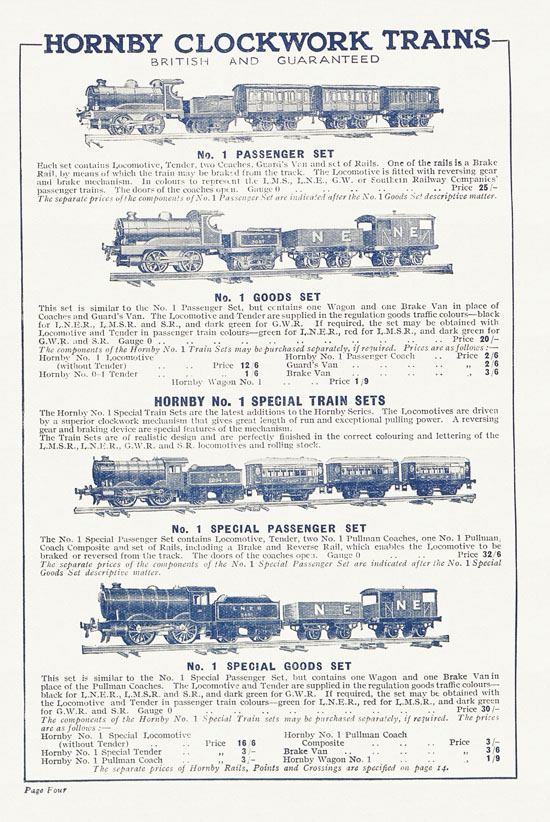 Hornby Trains catalog 1929