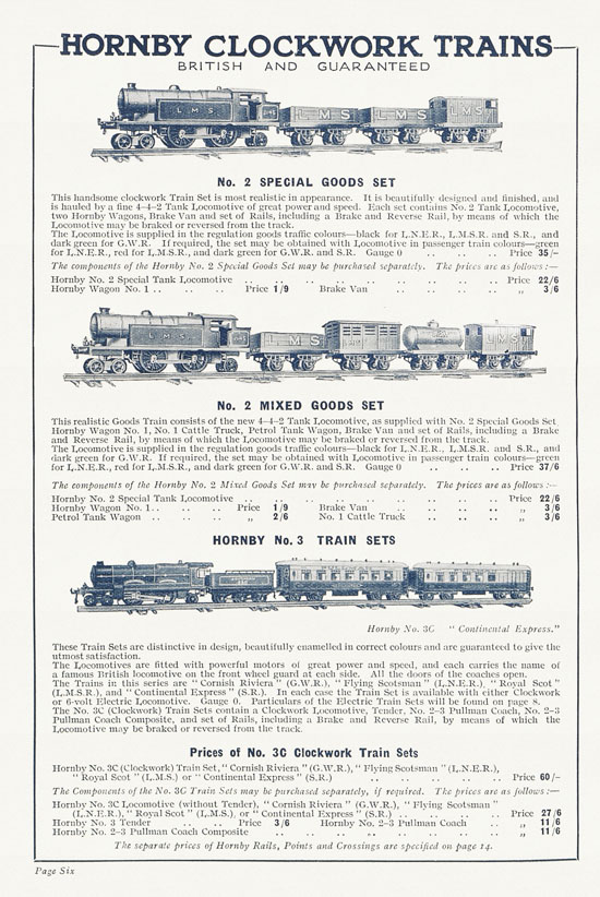 Hornby Trains catalog 1929