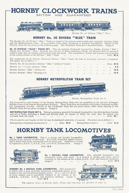 Hornby Trains catalog 1929