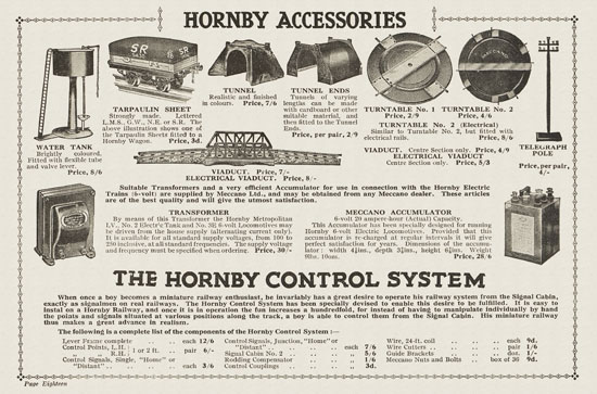 Hornby Trains catalog 1930-1931