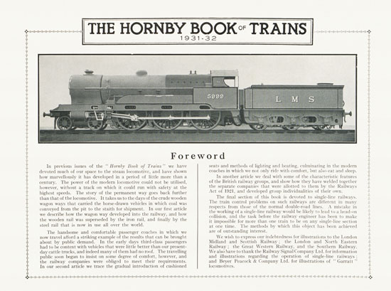 Hornby Trains catalog 1931-1932