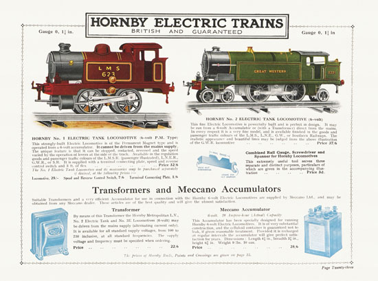 Hornby Trains catalog 1931-1932