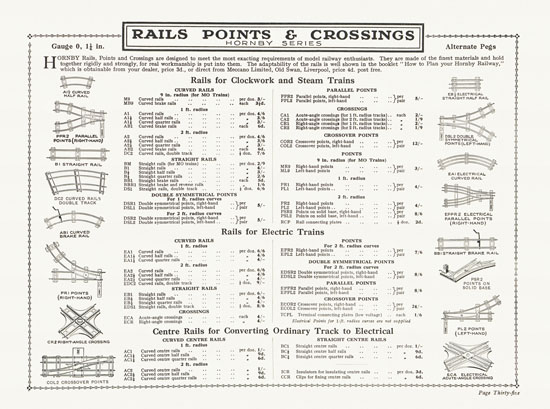 Hornby Trains catalog 1931-1932