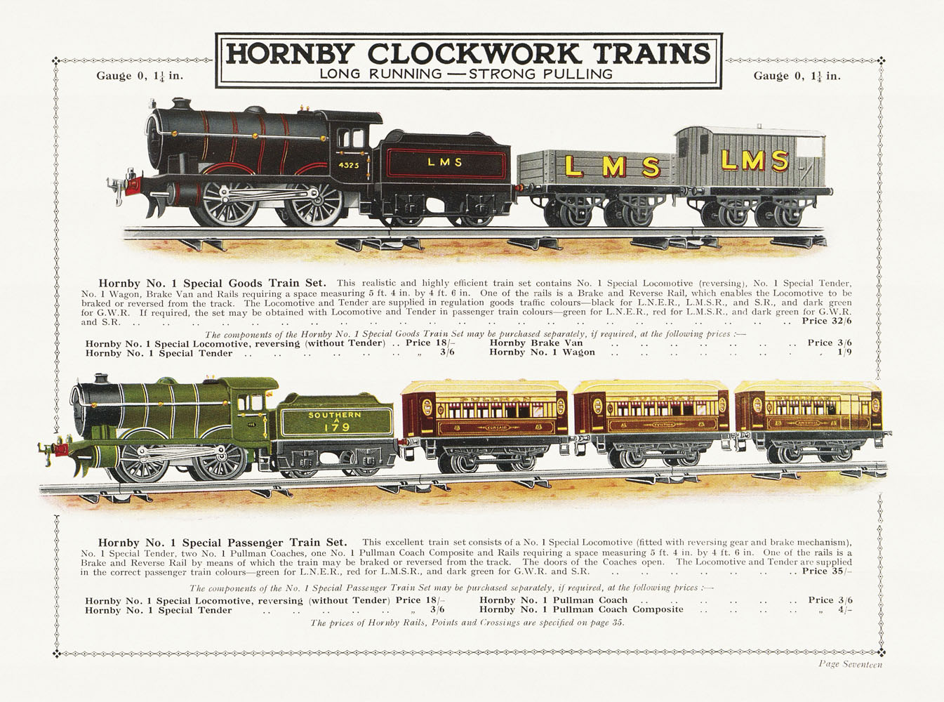 Catalogue/affiche Hornby Trains GB Original De 1933 - 47,5x60 Cm, Assez Bon état