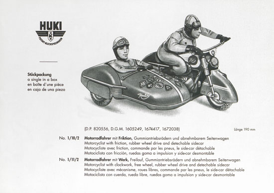 HUKI Patent-Blechspielwaren Händlerkatalog um 1960