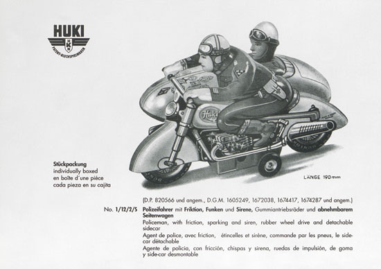 HUKI Patent-Blechspielwaren Händlerkatalog um 1960