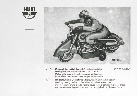 HUKI Patent-Blechspielwaren Händlerkatalog um 1960