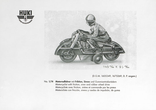 HUKI Patent-Blechspielwaren Händlerkatalog um 1960