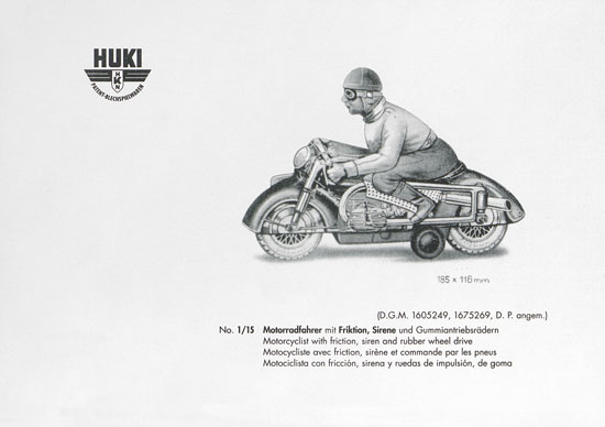 HUKI Patent-Blechspielwaren Händlerkatalog um 1960