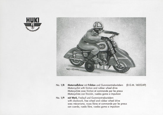 HUKI Patent-Blechspielwaren Händlerkatalog um 1960