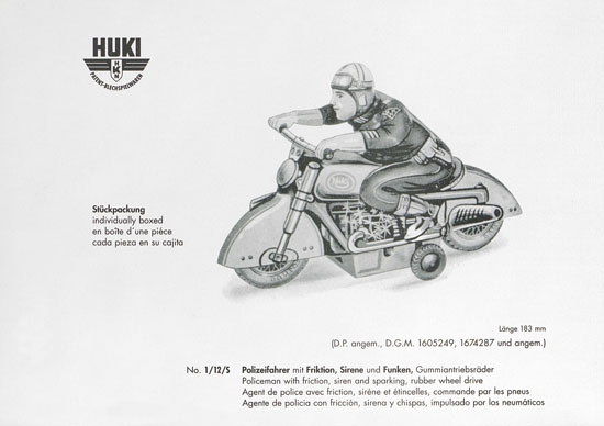 HUKI Patent-Blechspielwaren Händlerkatalog um 1960