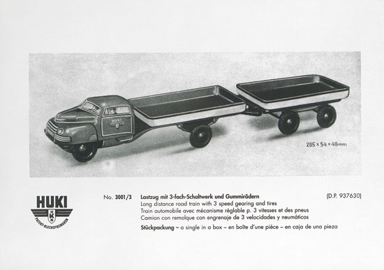 HUKI Patent-Blechspielwaren Händlerkatalog um 1960