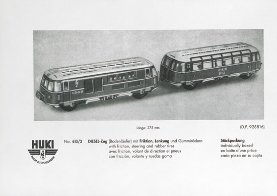 HUKI Patent-Blechspielwaren Händlerkatalog um 1960