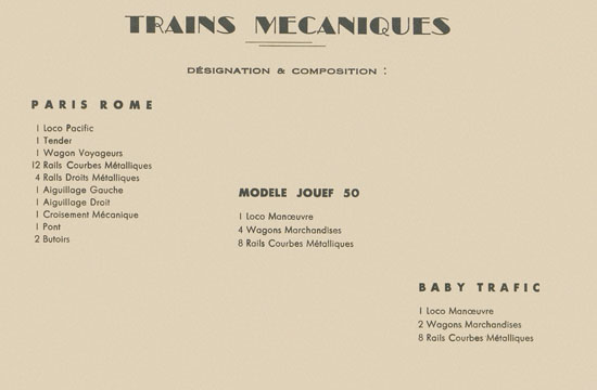 Jouef Trains catalogue 1959