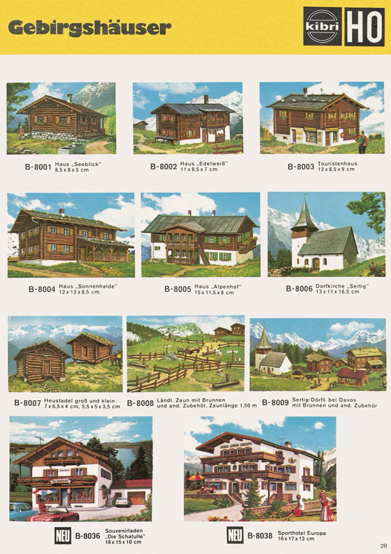 Kibri Katalog Modellbahn-Zubehör 1973 1974