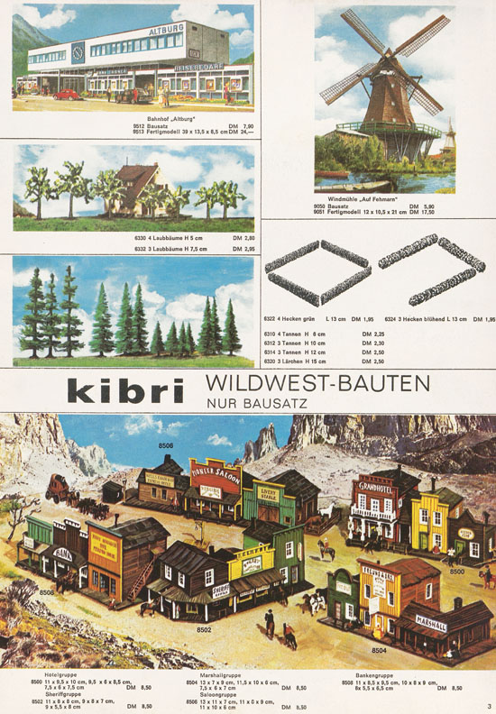 Kibri Katalog Modellbahn-Zubehör 1968-1969