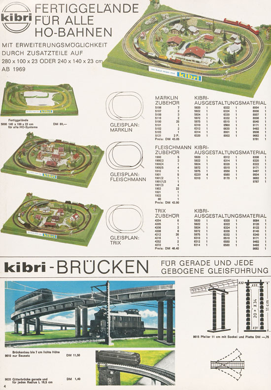 Kibri Katalog Modellbahn-Zubehör 1968-1969