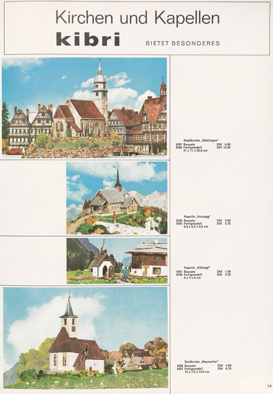 Kibri Katalog Modellbahn-Zubehör 1968-1969