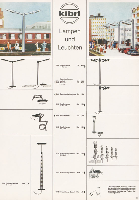 Kibri Katalog Modellbahn-Zubehör 1968-1969