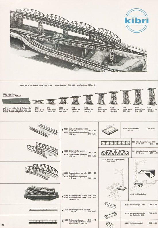 Kibri Katalog Modellbahn-Zubehör 1968-1969